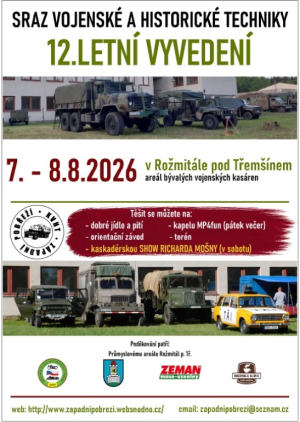 12. letní vyvedení KVHT Západní pobřeží: vojenská a historická technika