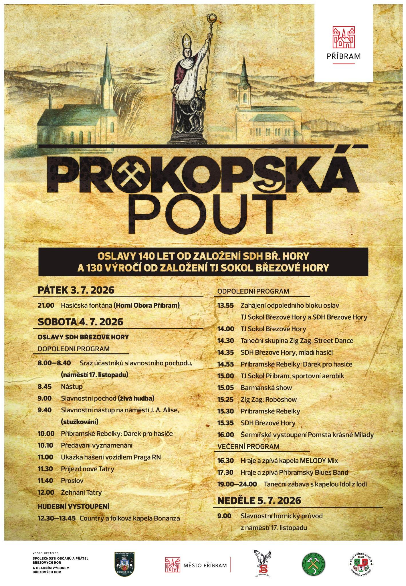 Prokopská pouť, hasičská fontána a žehnání nové cisterny  - 1