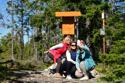 Dřevěný jelen nově zdobí brdský vrchol Praha. Označník citlivě rozvíjí turistickou infrastrukturu v Brdech