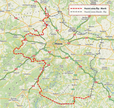 Mapa poutních cest